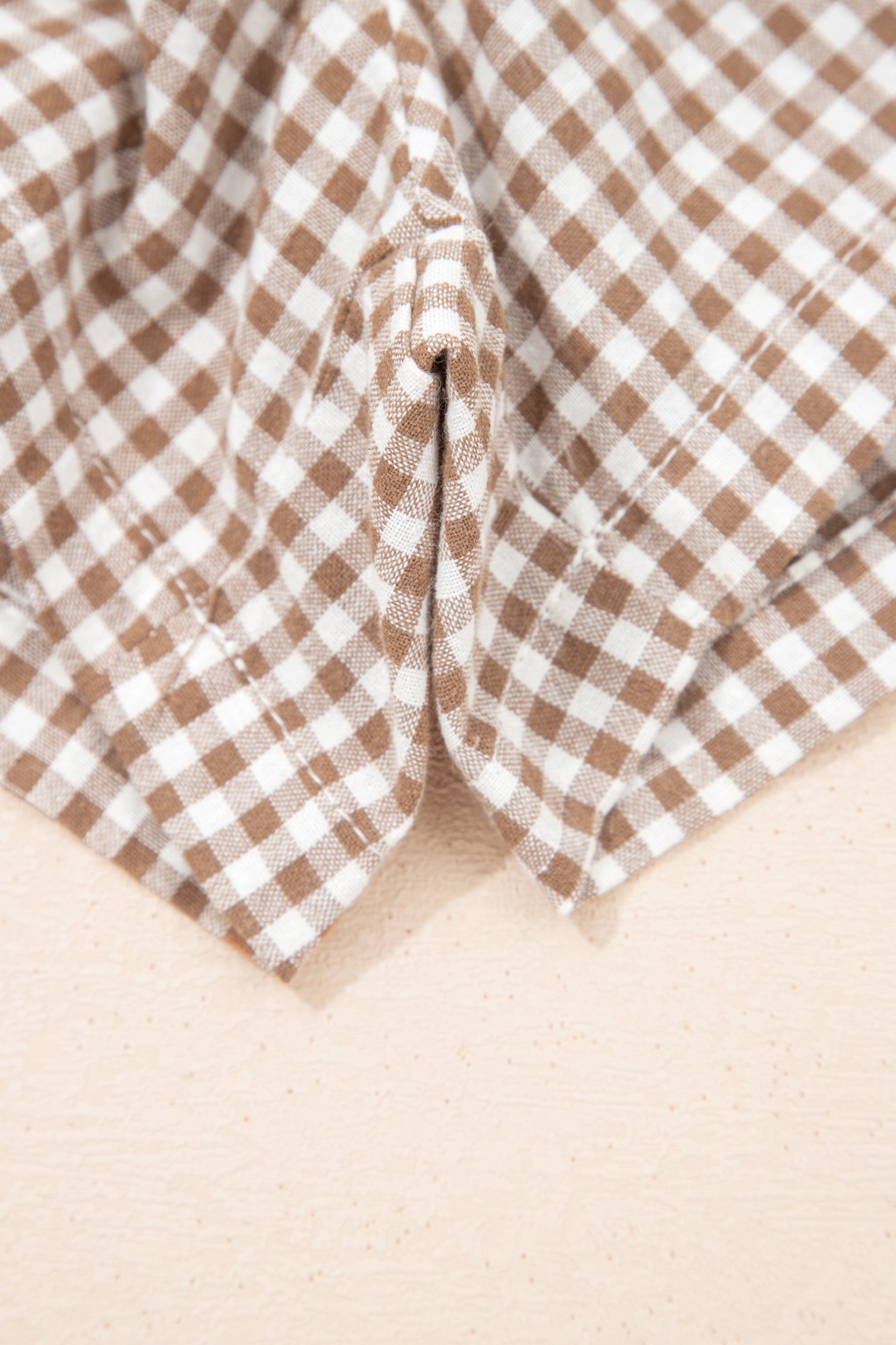 Plus Size Gingham Plaid Ruffle Contrast Trim Shorts