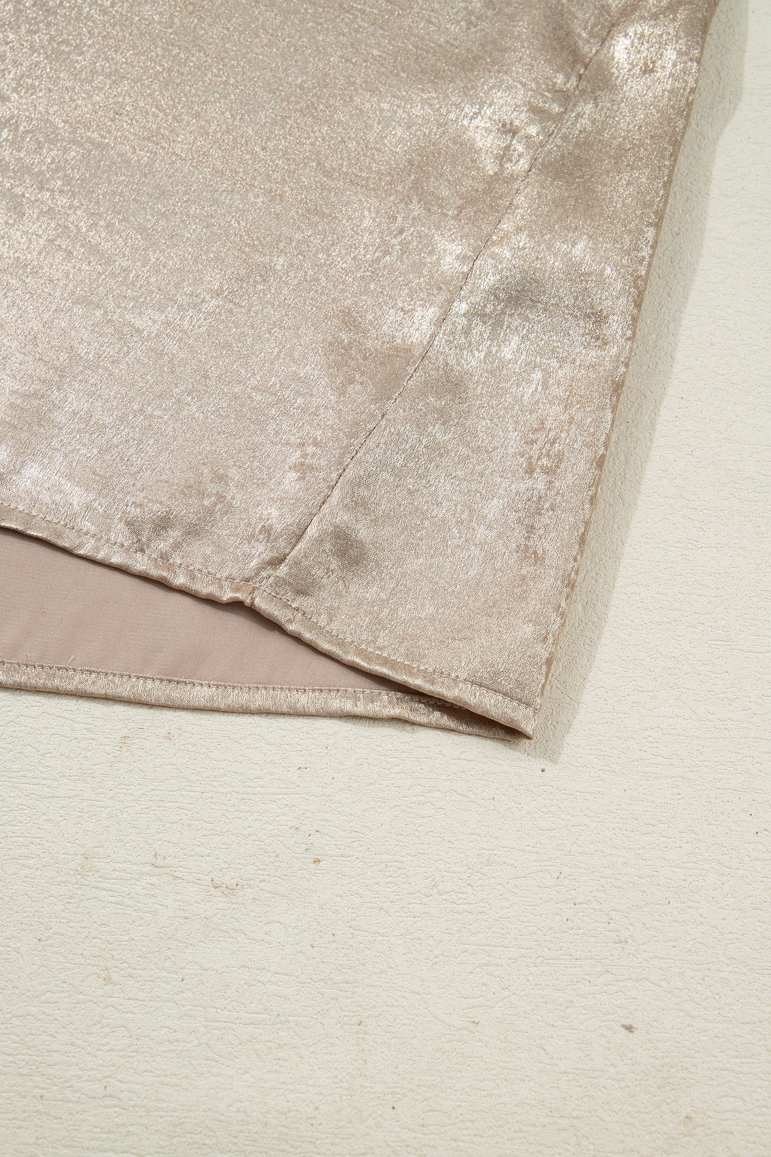 Apricot Plus Size Metallic Long Flounce Sleeve Blouse