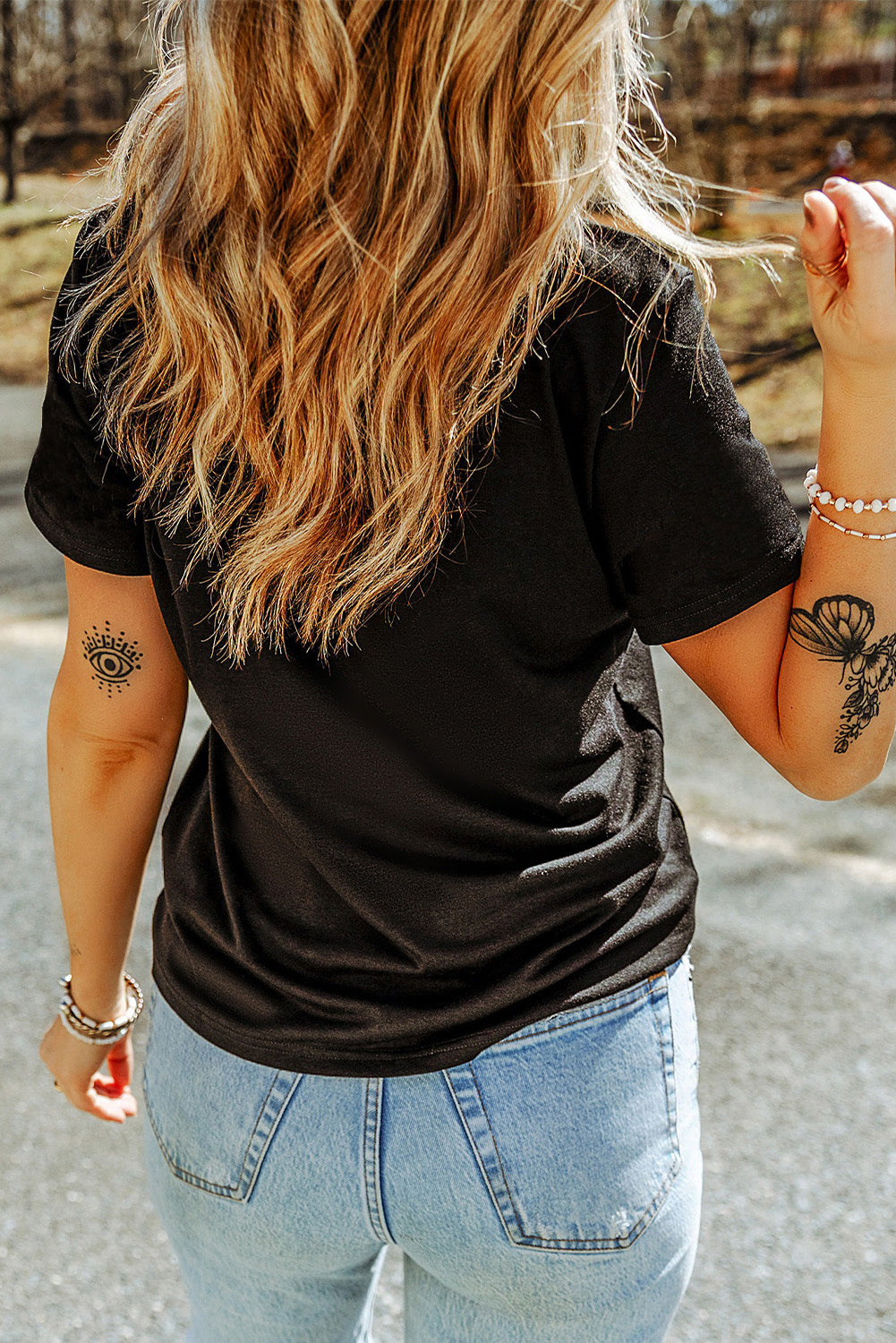 Black GOBBLE Leopard Letter Print Turkey Bow Graphic T Shirt