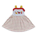 Cow Hamburger Drink Embroidery Kids Girls Dress Eat More Chikinâ€™