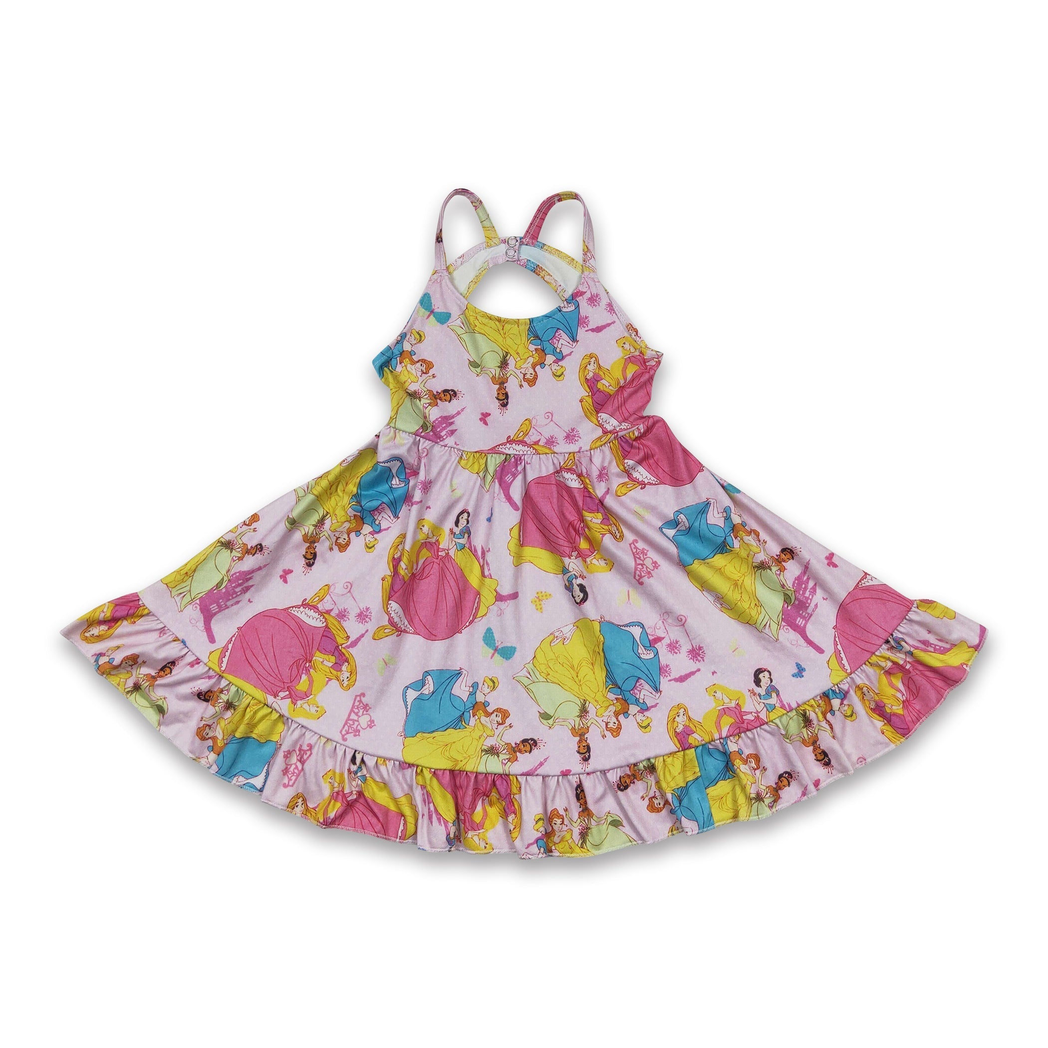 Sleeveless Princess Pink Cute Baby Girls Summer Dress