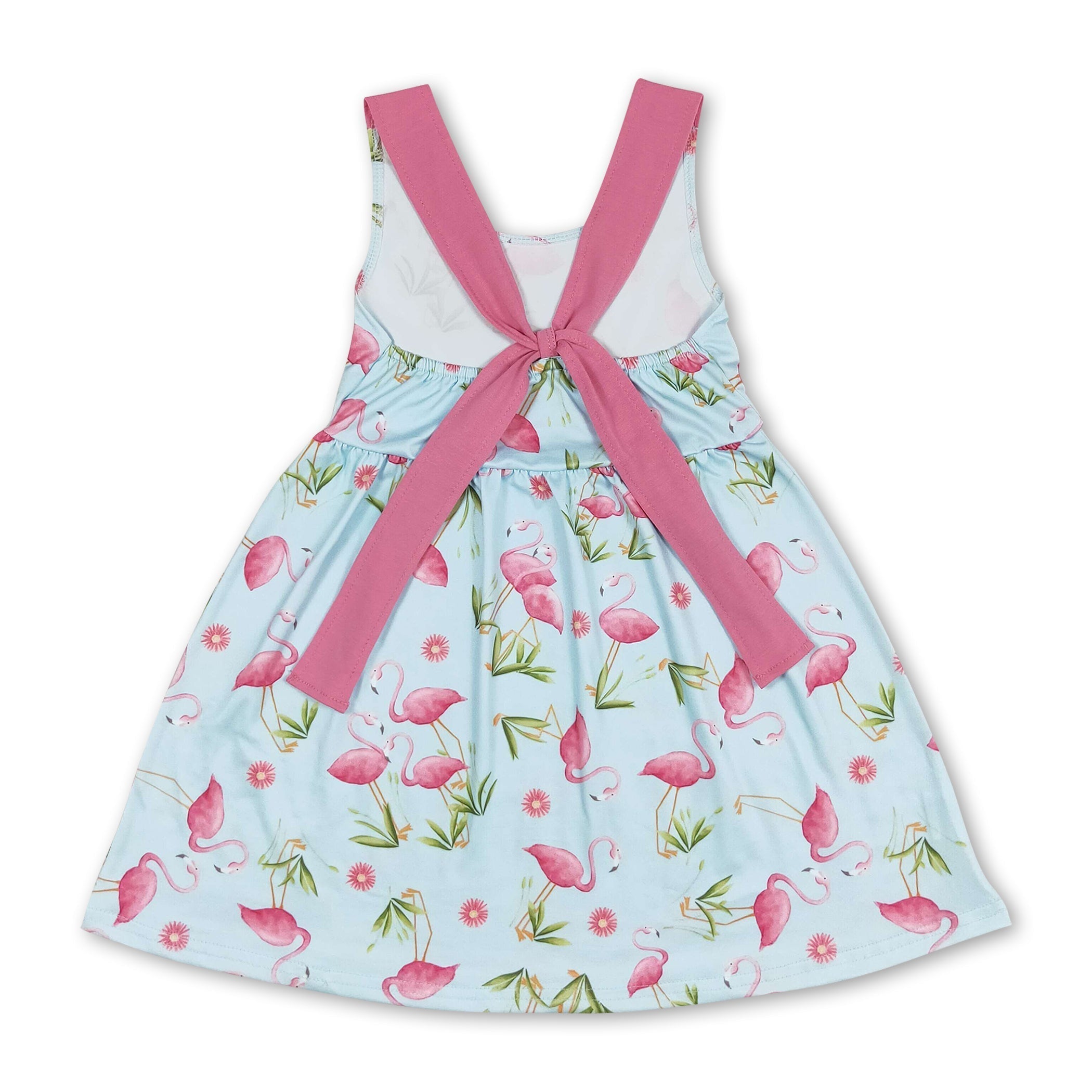 Sleeveless Flamingo Baby Girls Summer Dress