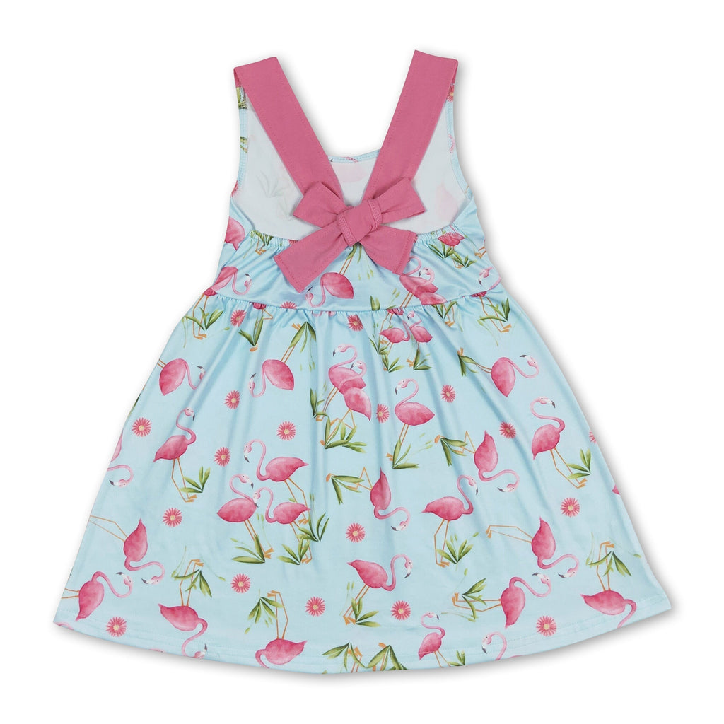 Sleeveless Flamingo Baby Girls Summer Dress