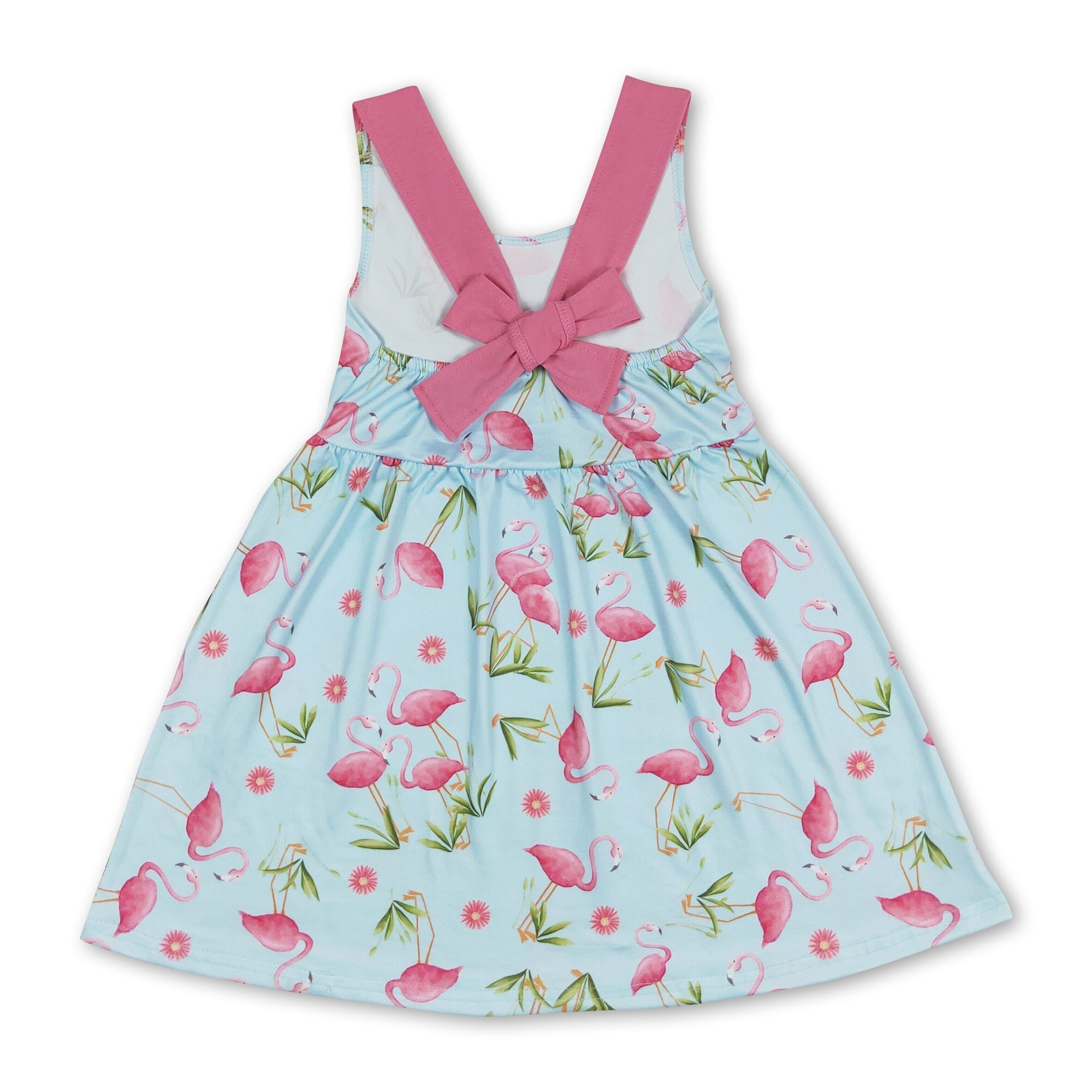Sleeveless Flamingo Baby Girls Summer Dress
