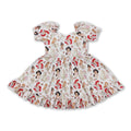 Short Sleeve Princess  Floral Ruffle Dress