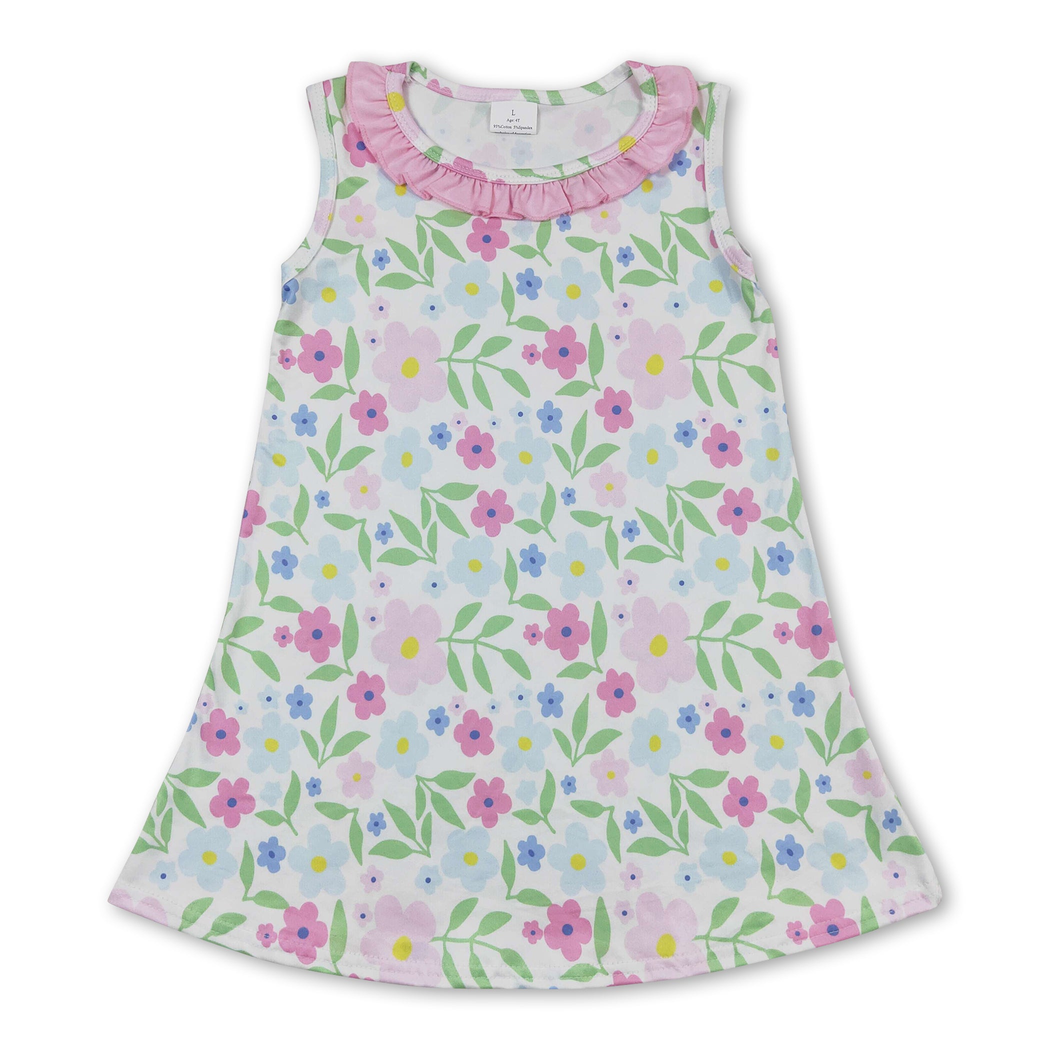 Sleeveless Pink Floral Dress