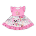 Pink Flutter Sleeves Guitar Butterfly Singer Girls Dress