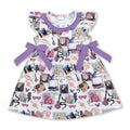 Lavender Flutter Sleeves Butterfly Guitar Singer Girls Dress