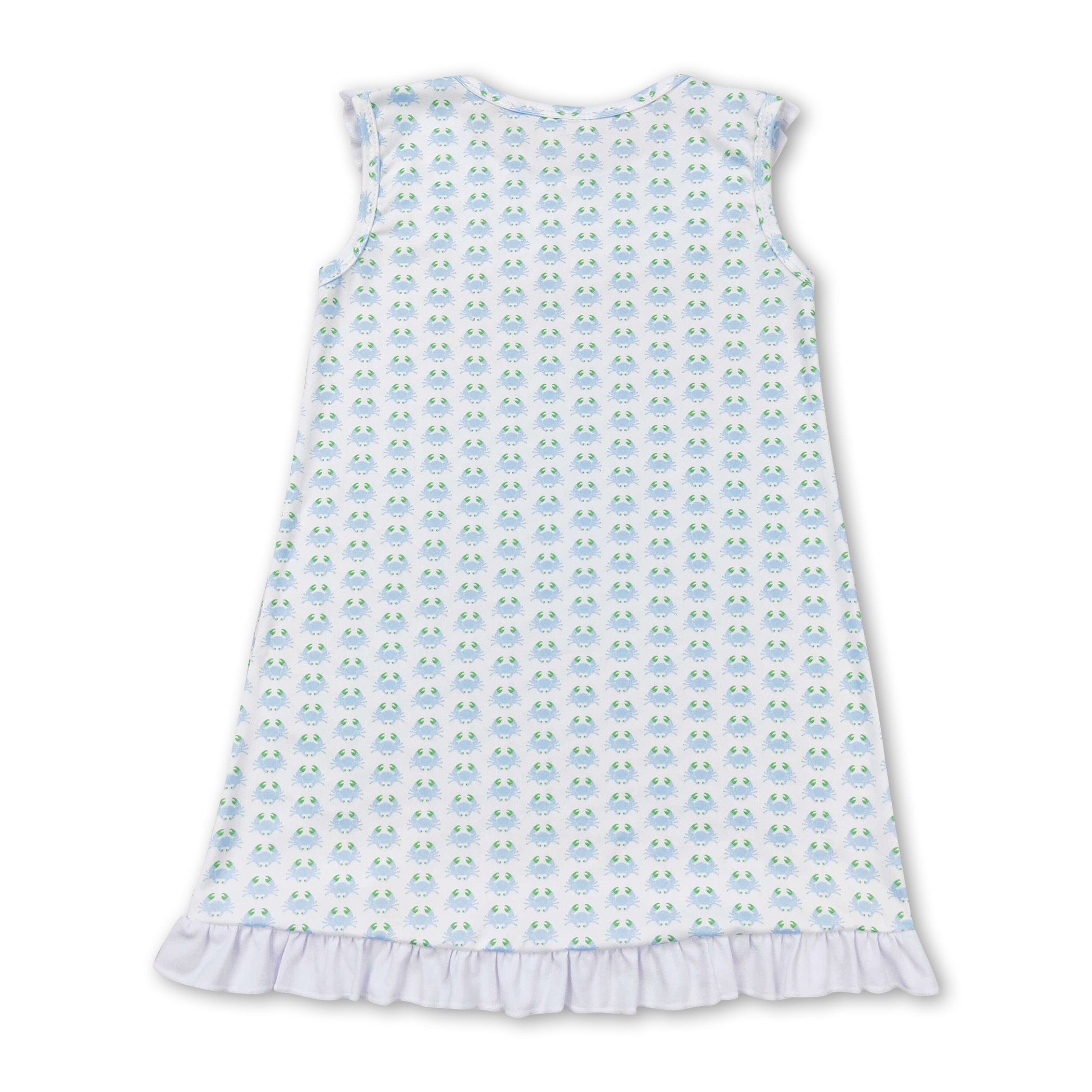 Sleeveless Crab Ruffle Baby Girls Summer Dresses