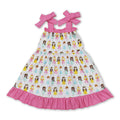 Pink Straps Princess Kids Girls Summer Dresses