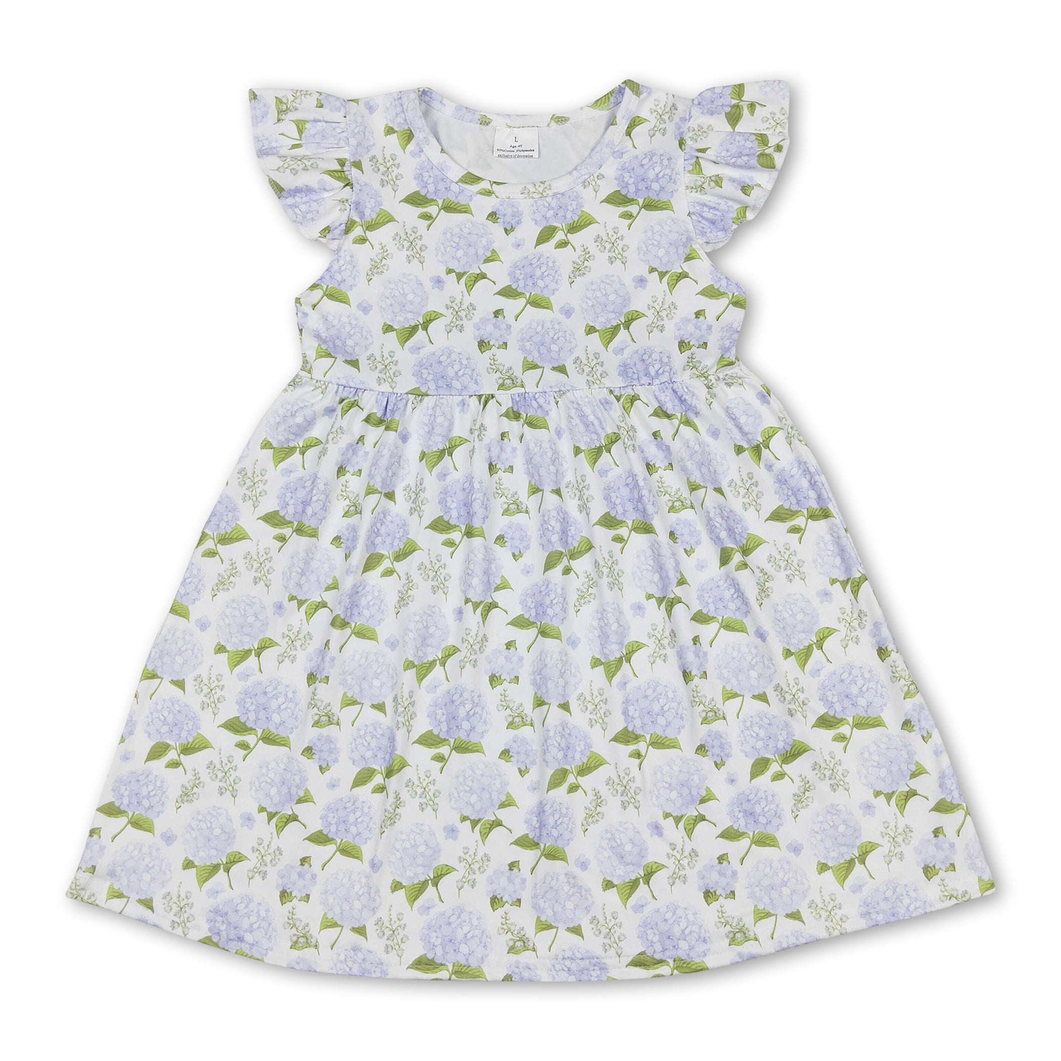 Flutter Sleeves Floral Kids Girls Dresses