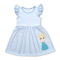 Flutter Sleeves Aqua Princess Baby Grls Dresses