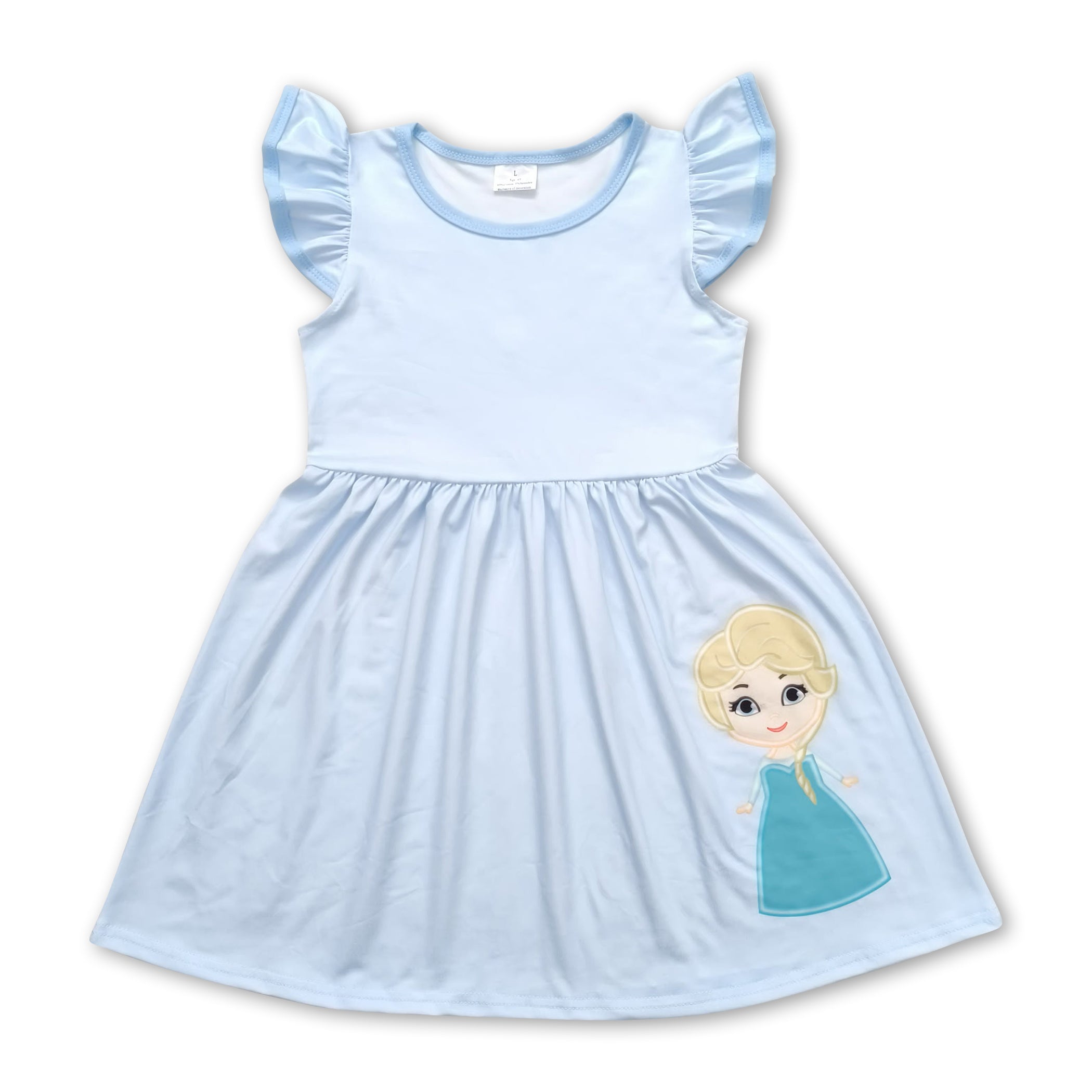 Flutter Sleeves Aqua Princess Baby Grls Dresses