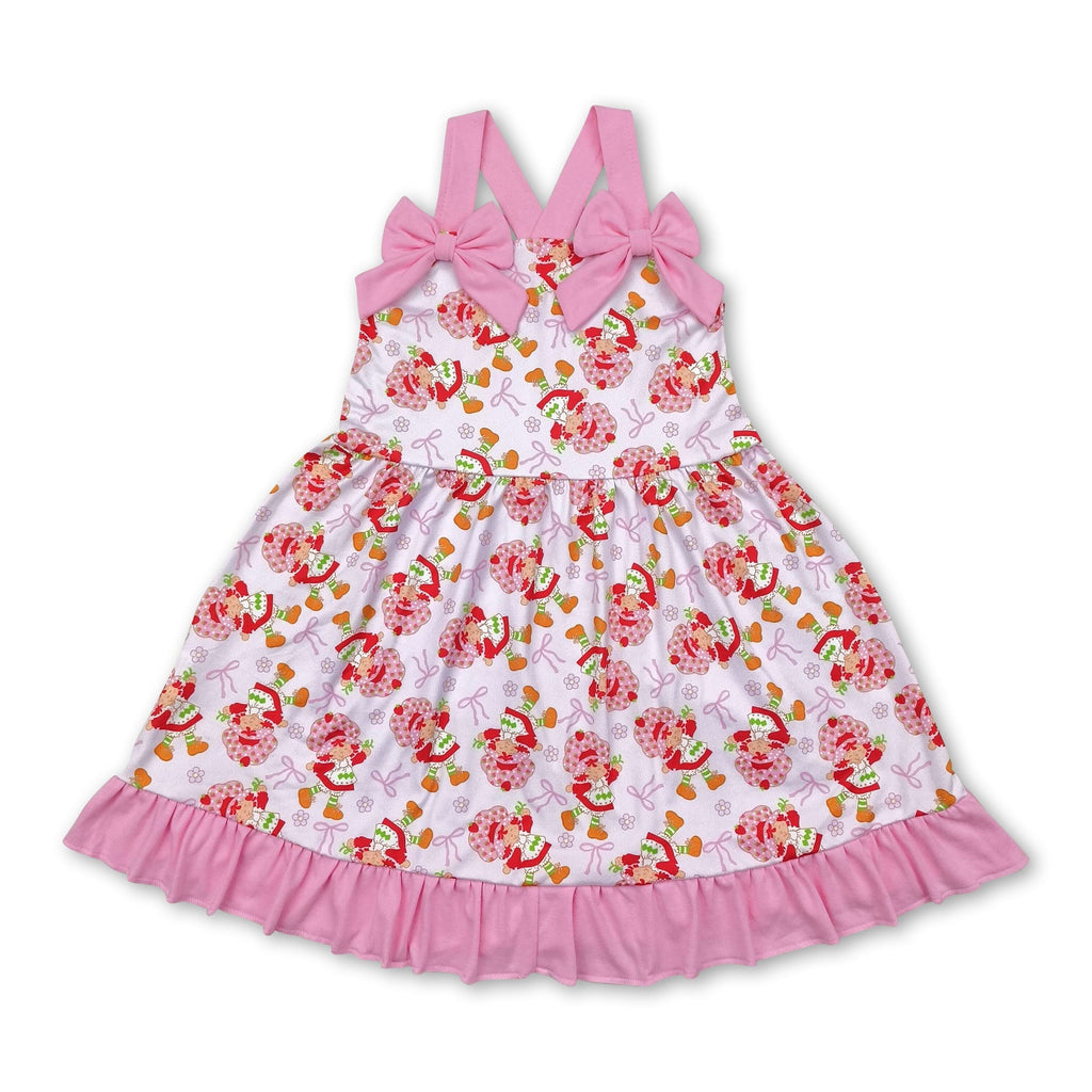 Pink Straps Strawberry Bow Dress