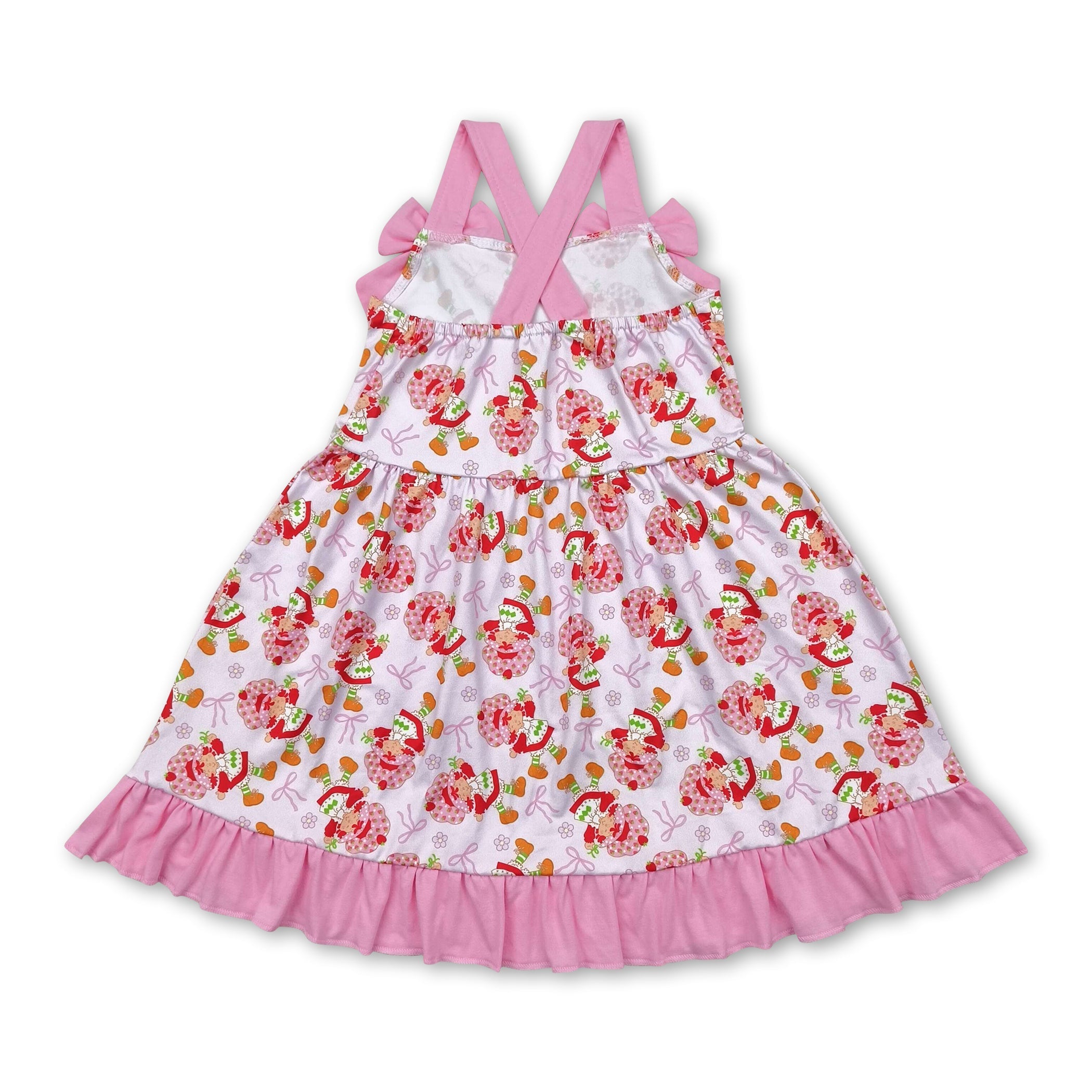 Pink Straps Strawberry Bow Dress