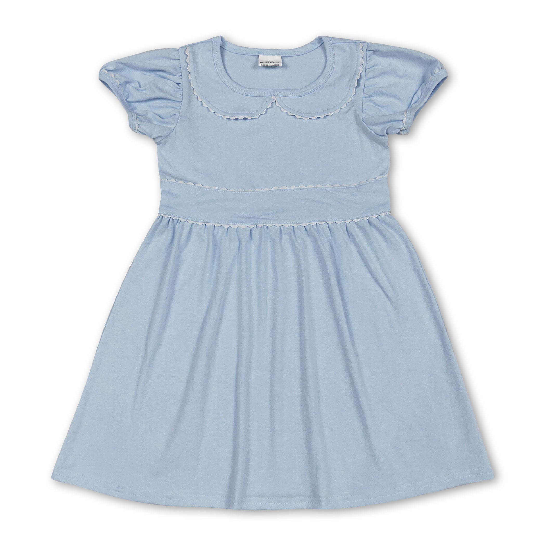 Light Blue Short Sleeve Summer Dress