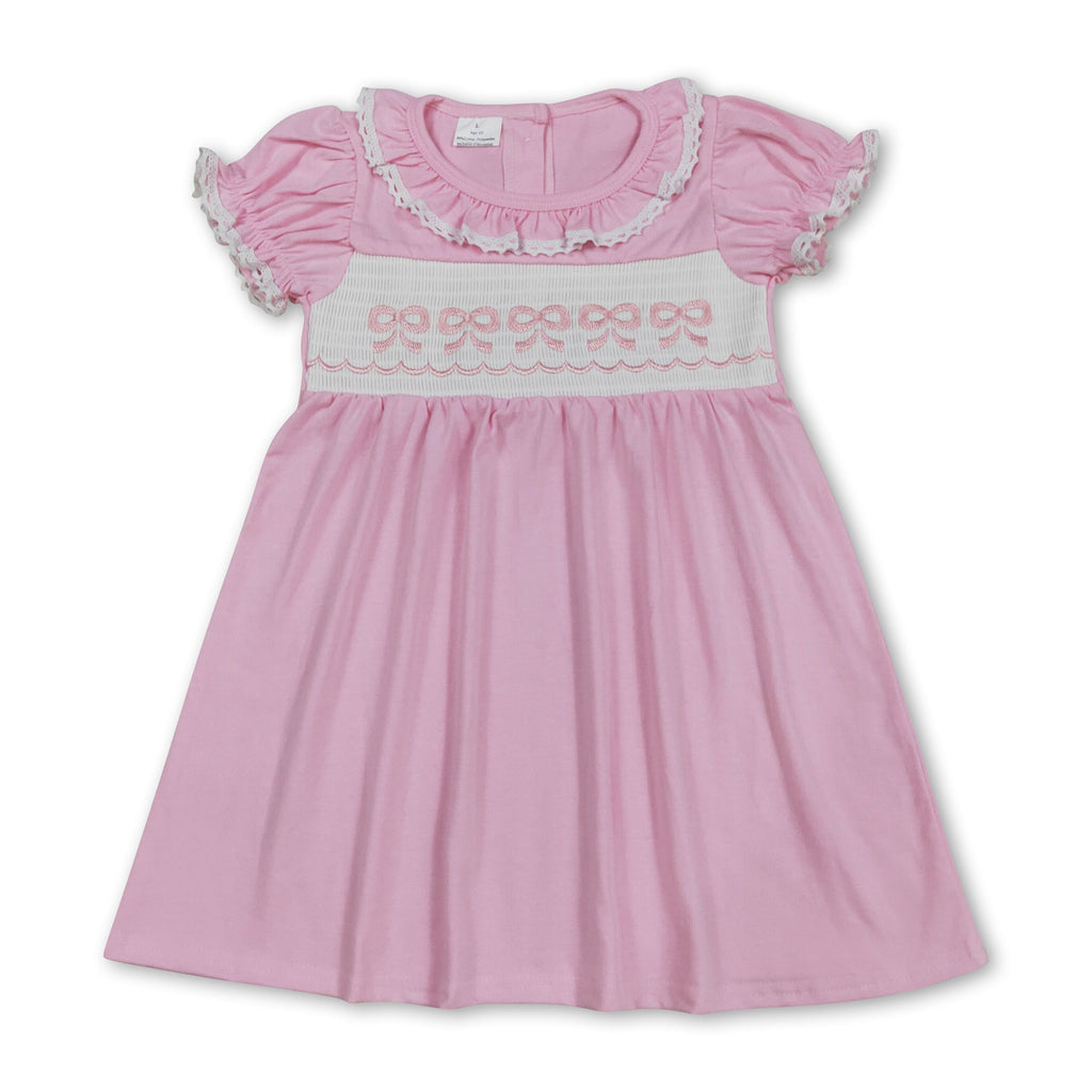 Pink Short Sleeve Summer Dress