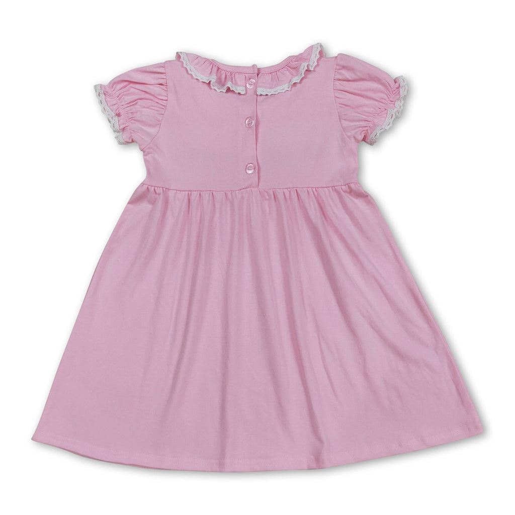 Pink Short Sleeve Summer Dress