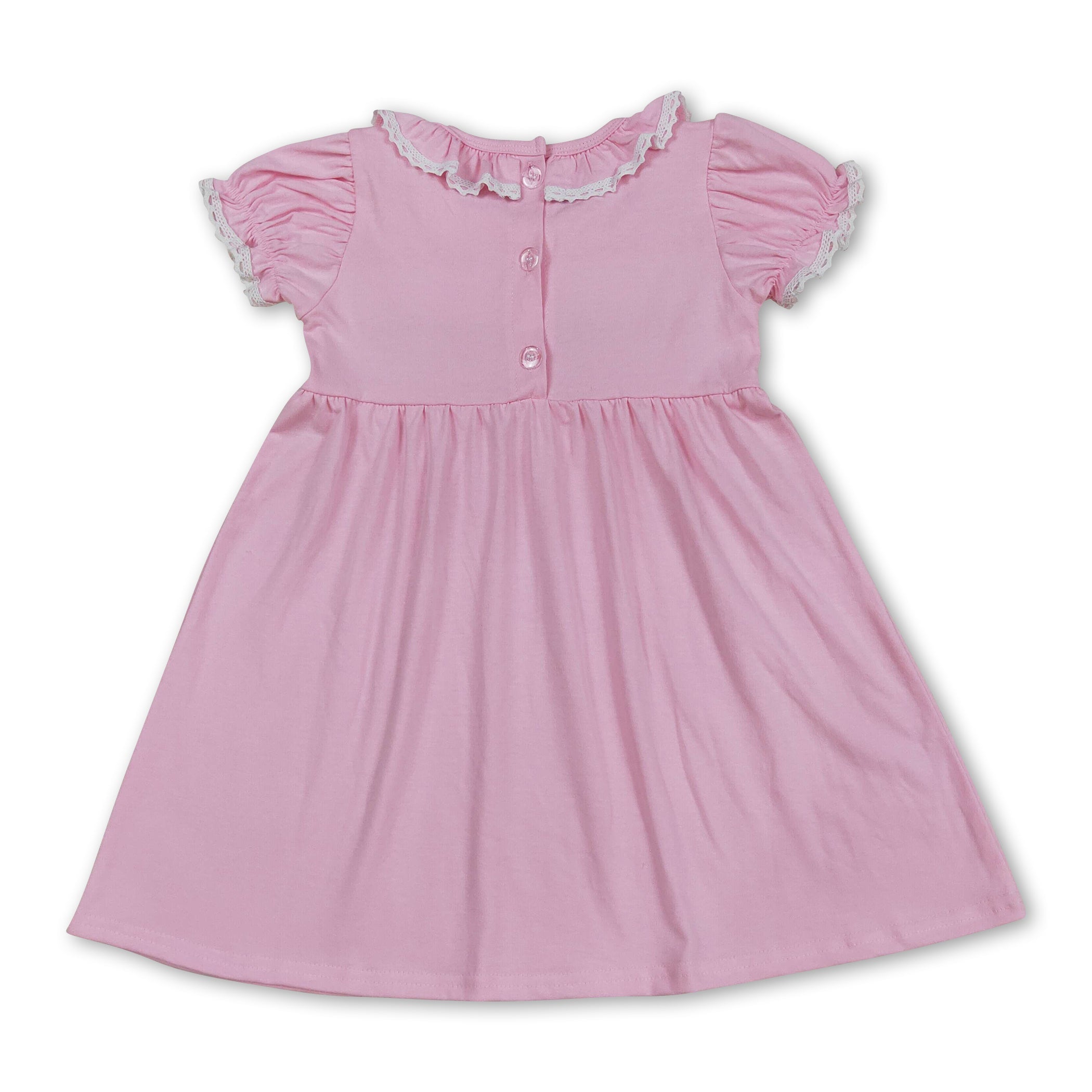 Pink Short Sleeve Summer Dress