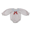 Long Sleeves Stripe Red Bow Baby Girls Romper