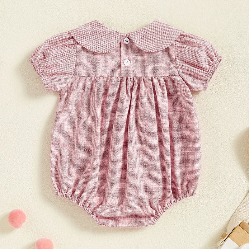 Adorable Baby Girl Plaid Romper