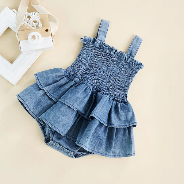 Adorable Denim Baby Romper