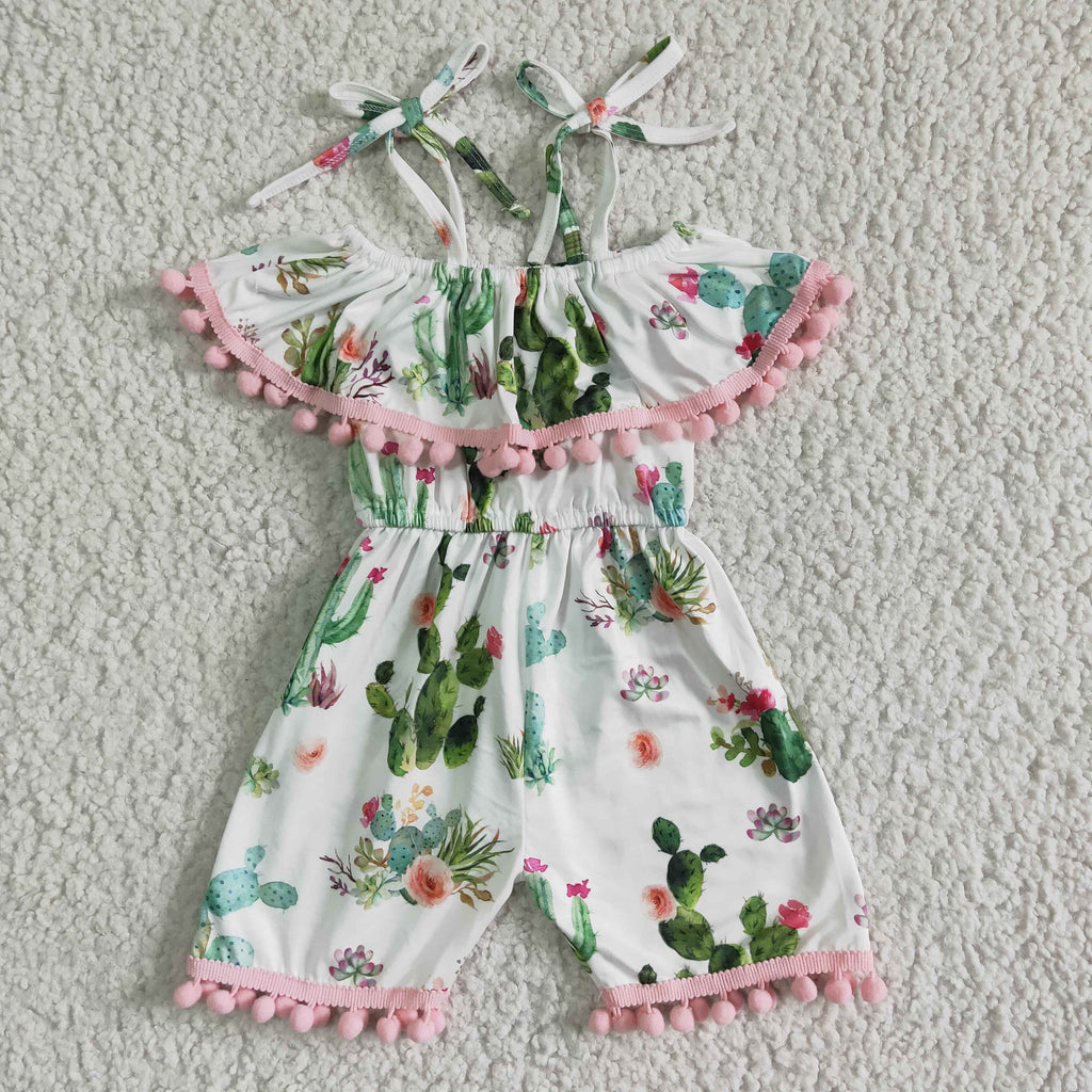 Cactus Pom Pom Girls Romper Jumpsuit