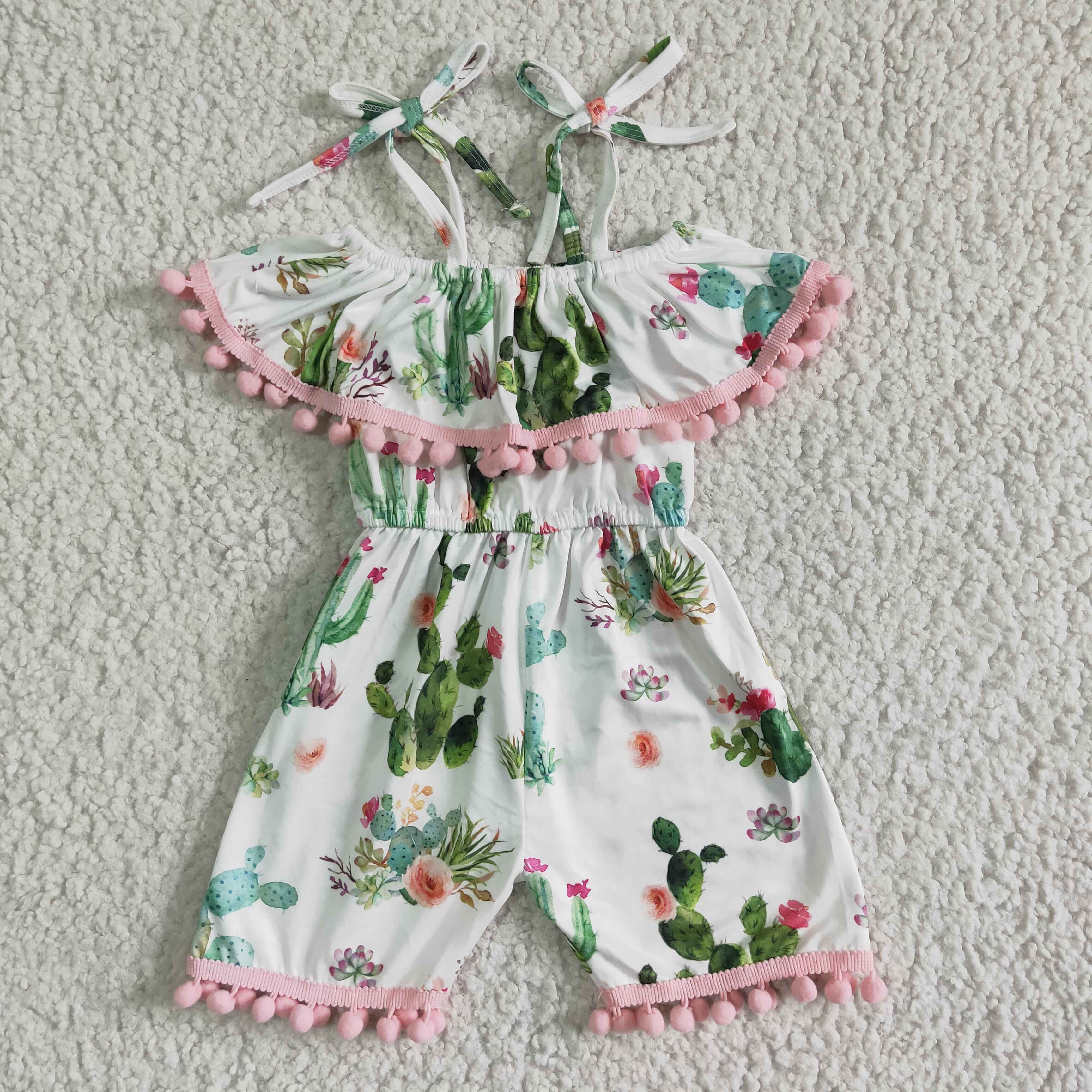 Cactus Pom Pom Girls Romper Jumpsuit