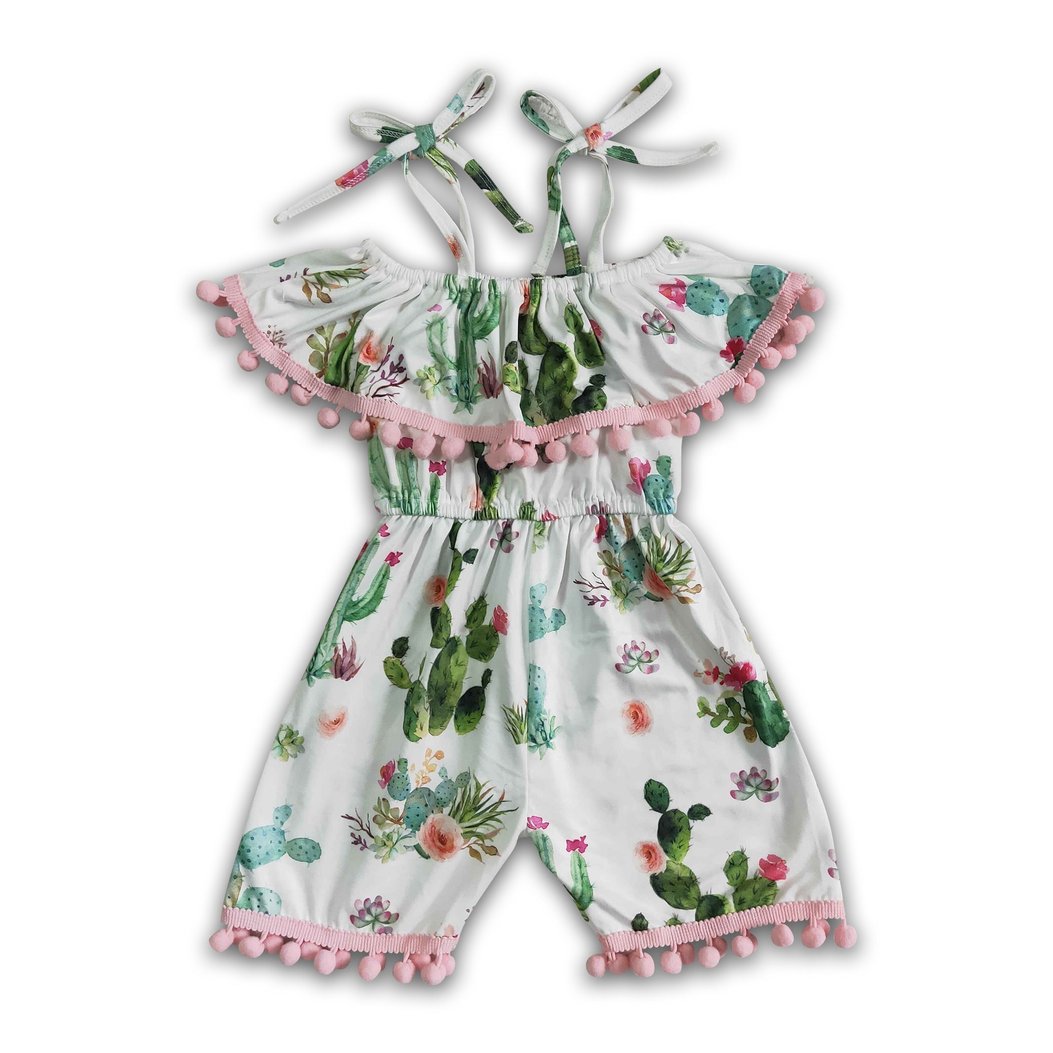 Cactus Pom Pom Girls Romper Jumpsuit