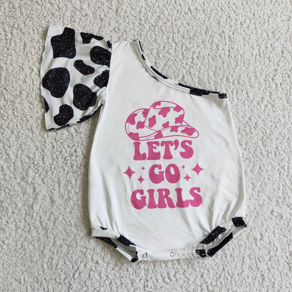Let's Go Girls One Shoulder Baby Kids Western Romper