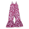 Hot Pink Leopard Sleevess  Girls Jumpsuit