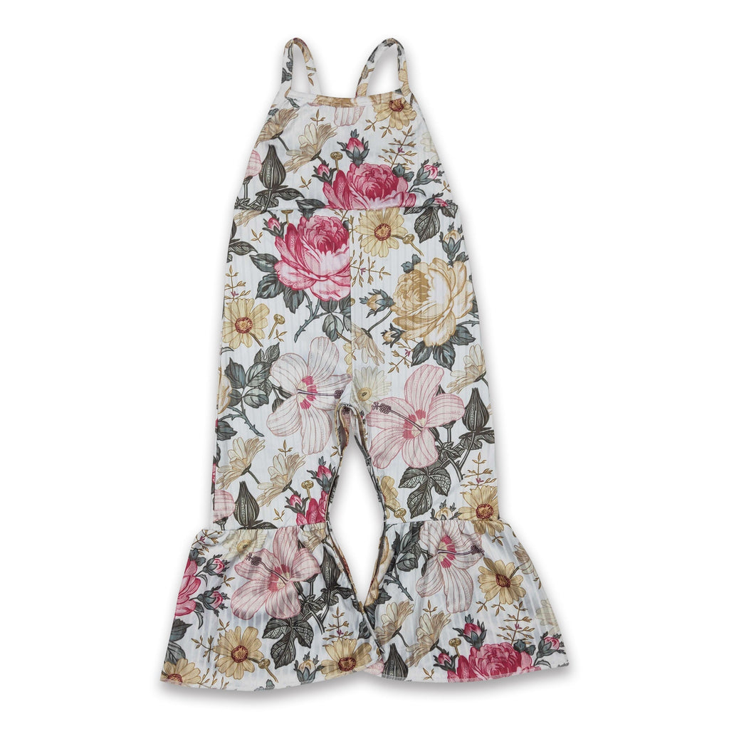 Floral Sleeveless Bell Bottom Girls Floral Jumpsuit
