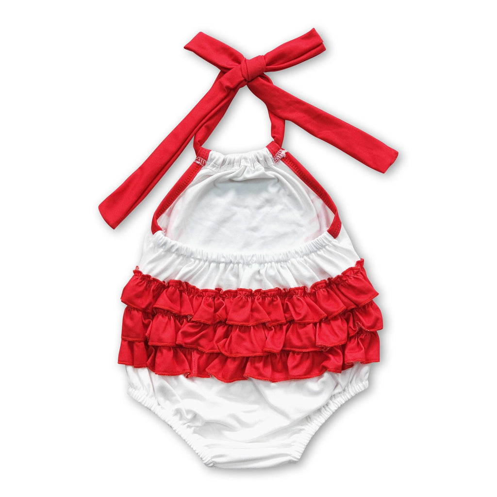 Baseball Sleeveless Bubble Baby Girls Team Romper