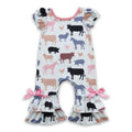 Cow Horse Pig Sheep Short Sleeve Farm Romper