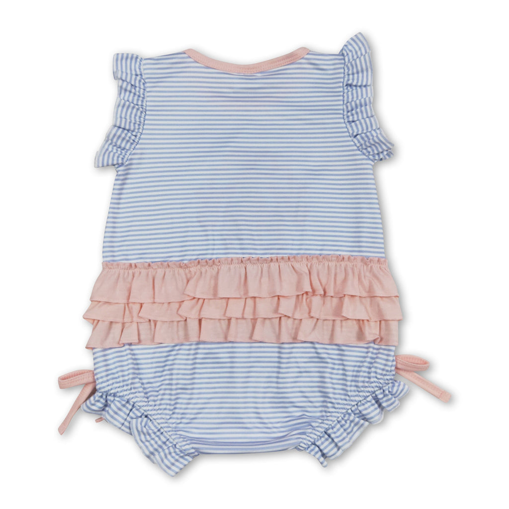 Pink Flutter Sleeves Dance Shoes Baby Girls Romper