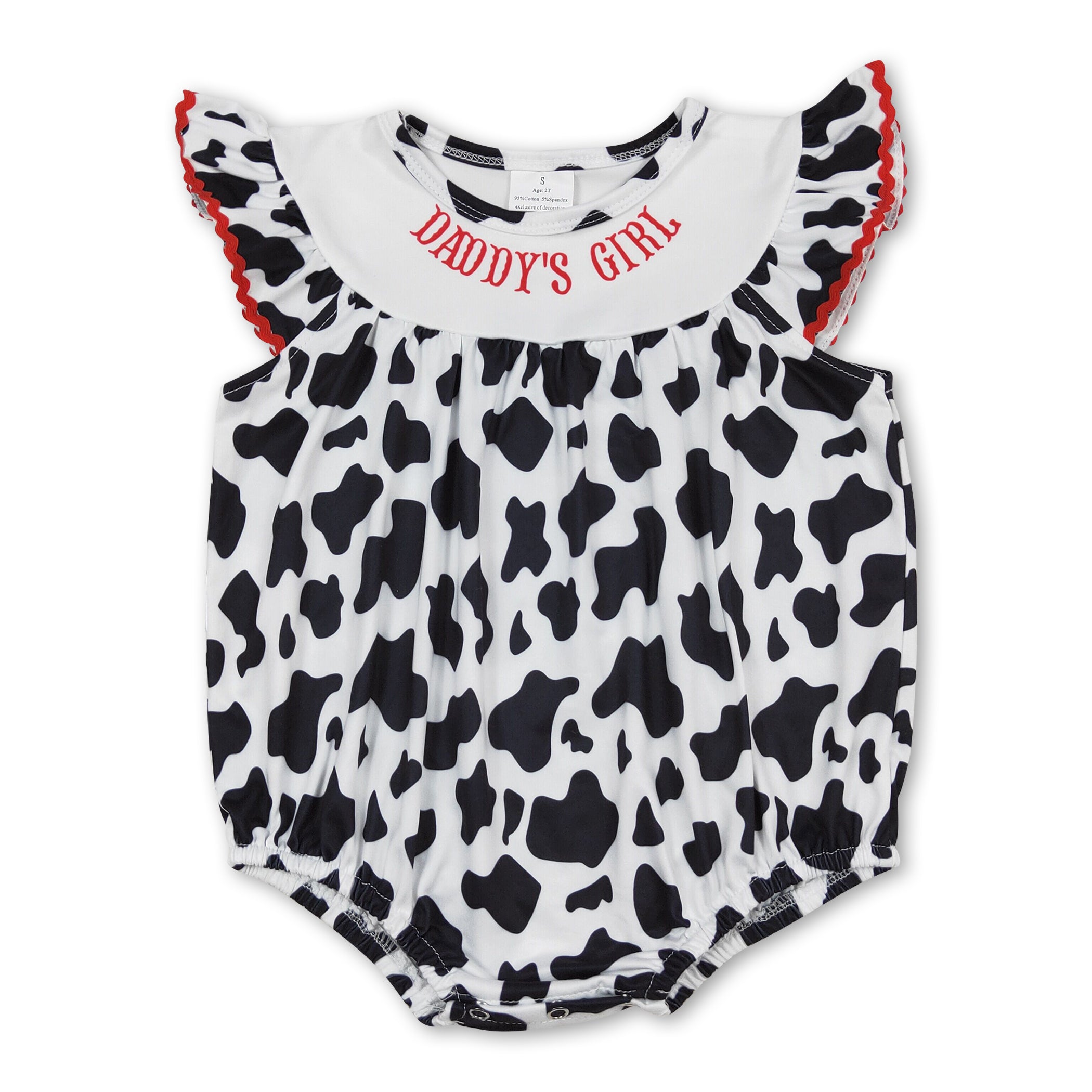 Daddy's Girl Cow Print Baby Girls Father's Day Romper