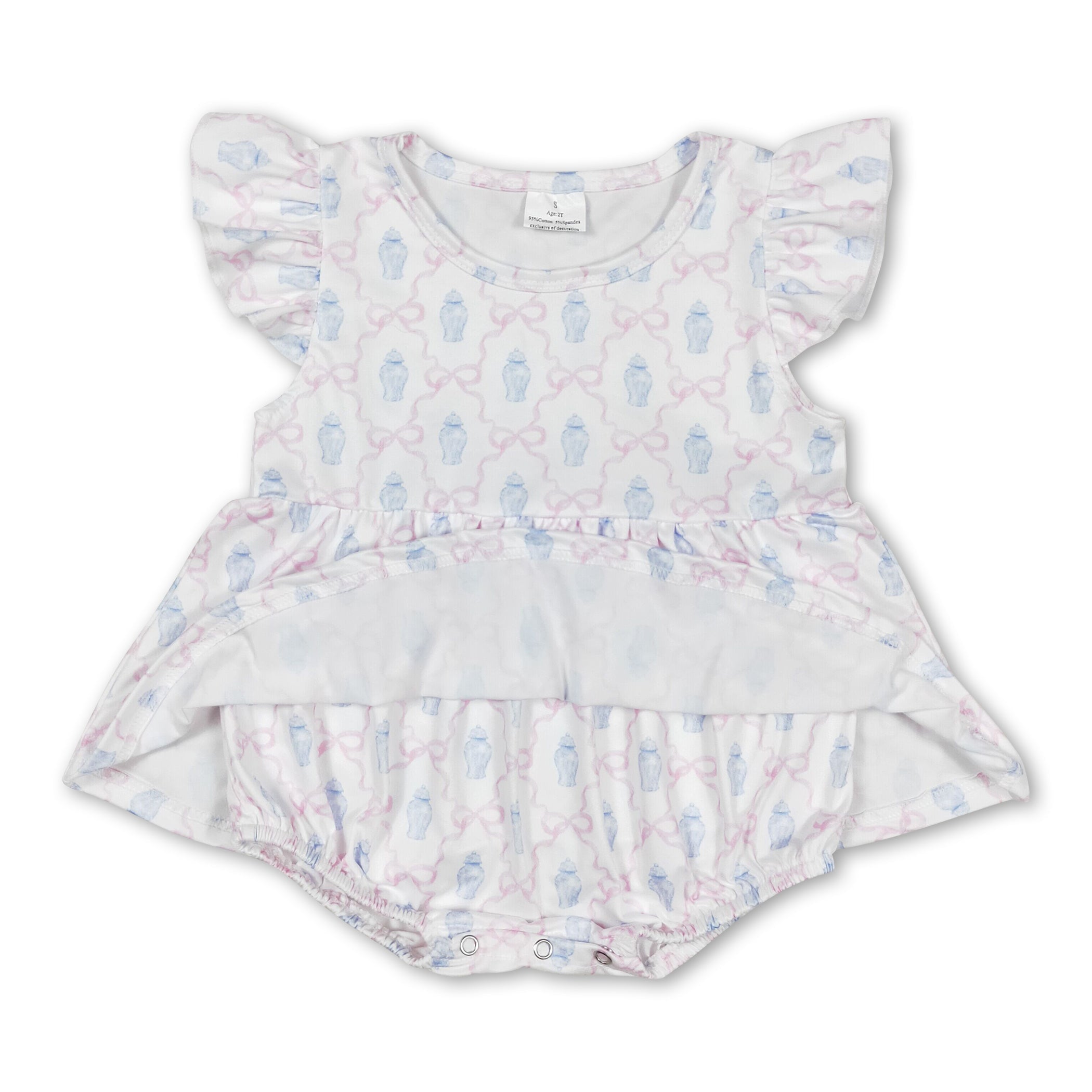 Flutter Sleeves Bow Baby Girl Summer Romper
