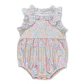 Sleeveless Yellow Floral Baby Girls Summer Romper