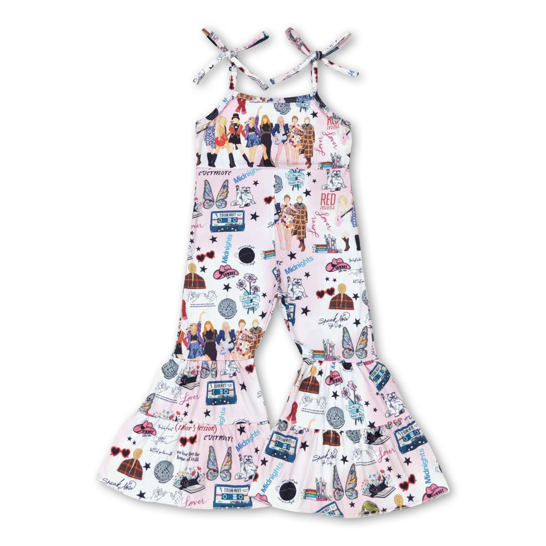 Straps Butterfly Hat Singer Girls Jumpsuit