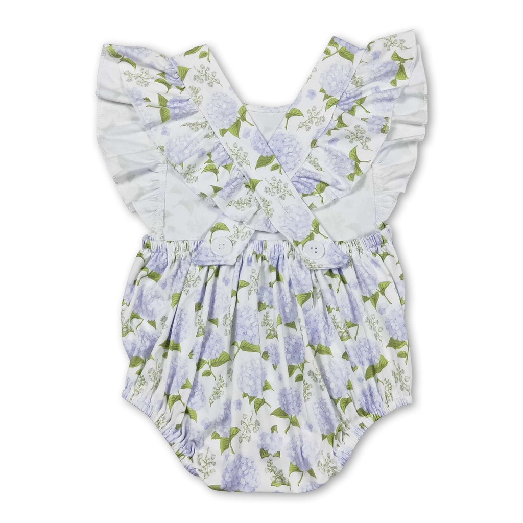 Flutter Sleeves Floral Baby Girls Spring Summer Romper