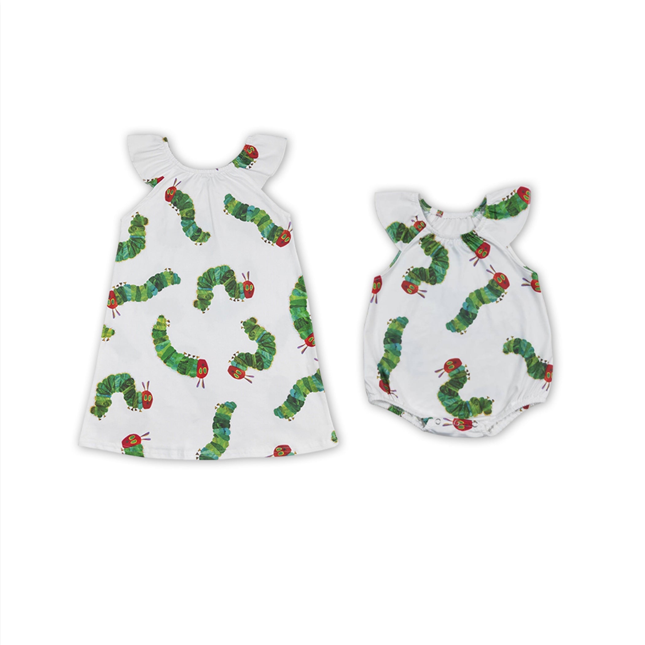 Flutter Sleeves Caterpillar Baby Girls Summer Romper