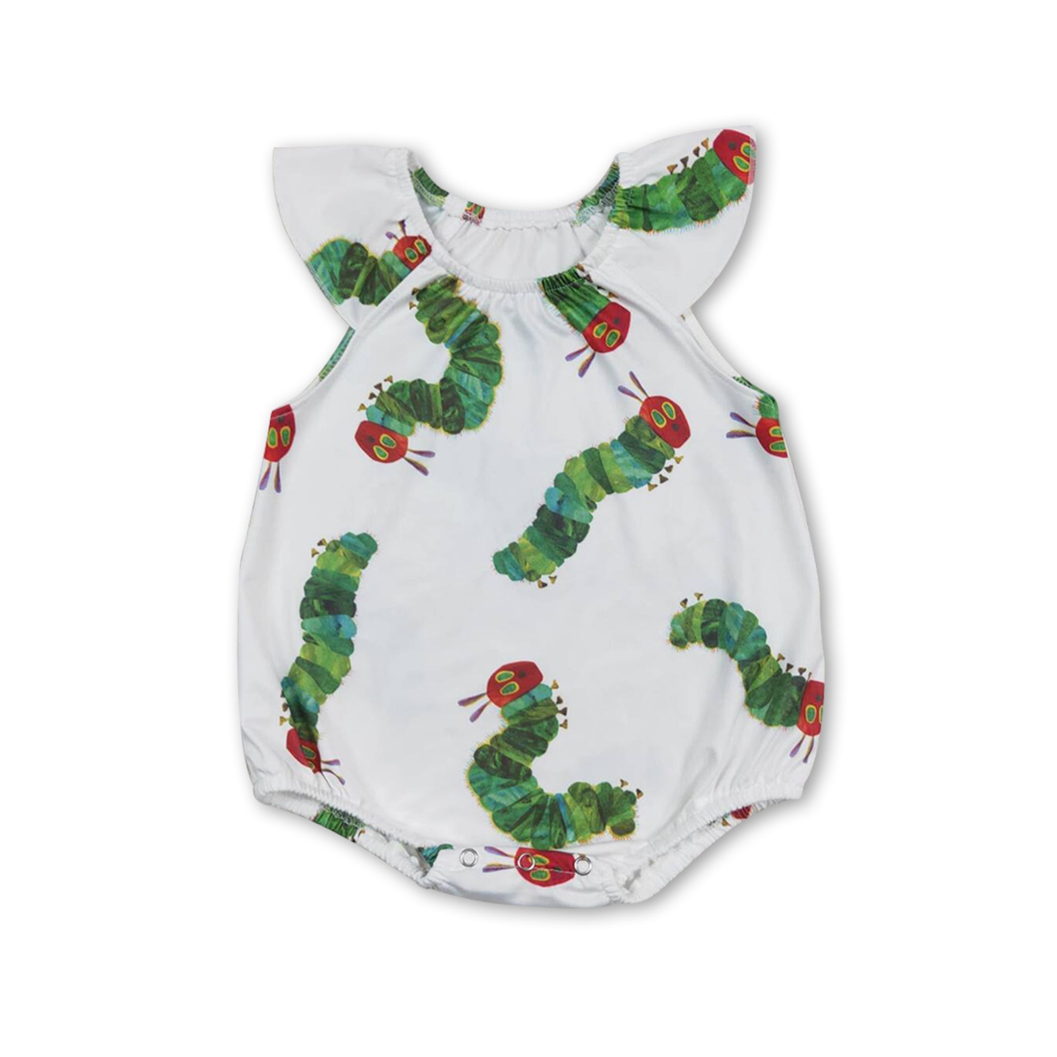 Flutter Sleeves Caterpillar Baby Girls Summer Romper