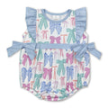 Flutter Sleeves Colorful Bows Baby Girls Romper