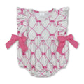 Pink Bow Ruffles Baby Girls Summer Romper