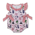 Flutter Sleeves Bow Witches Baby Girls Romper