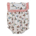 Ruffle Horse Rodeo Western Baby Girls Romper