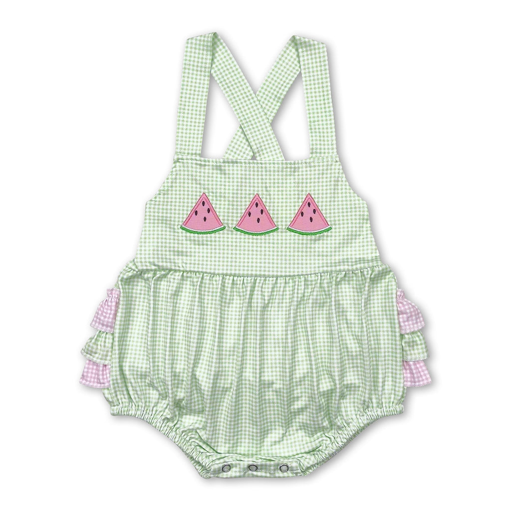 Flutter Sleeves Watermelon Baby Girls Summer Romper