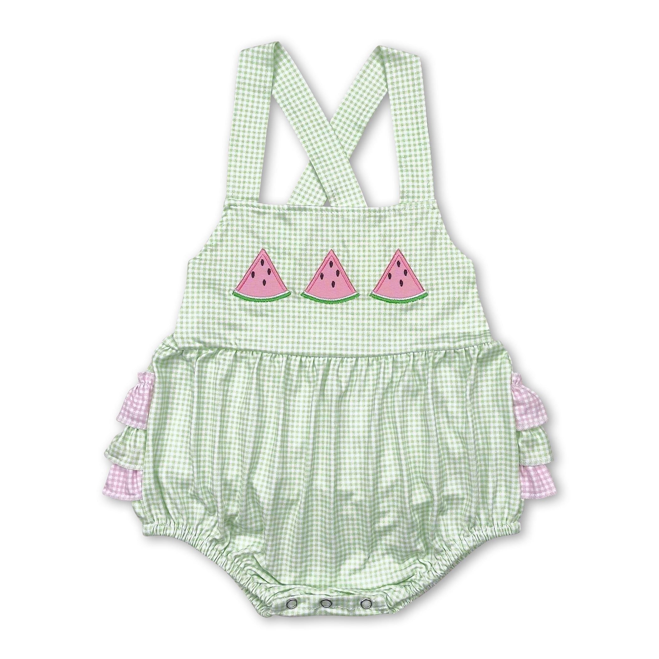 Flutter Sleeves Watermelon Baby Girls Summer Romper