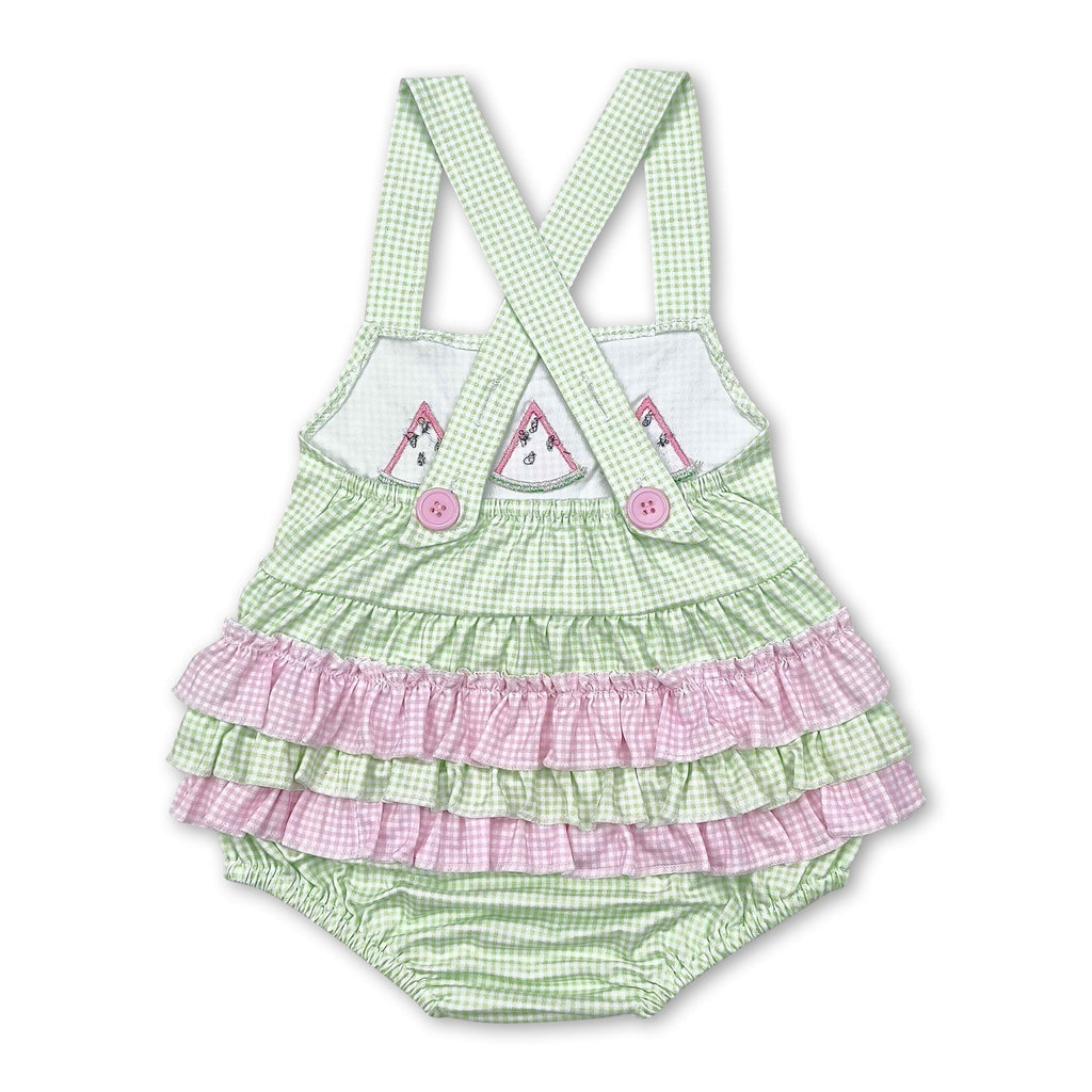 Flutter Sleeves Watermelon Baby Girls Summer Romper
