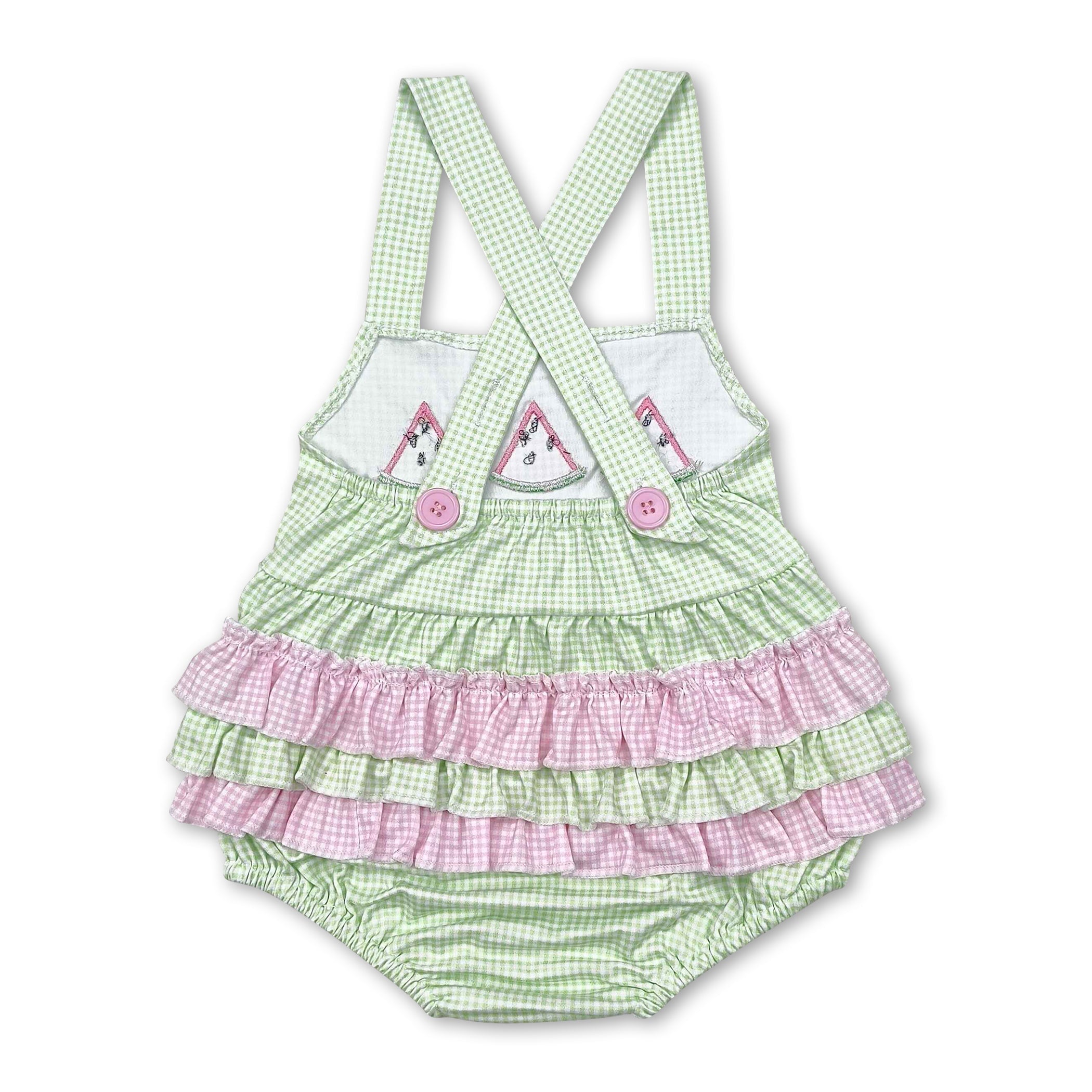 Flutter Sleeves Watermelon Baby Girls Summer Romper
